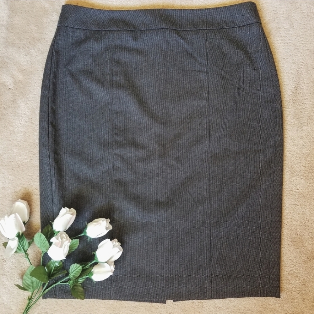 EUC Ann Taylor grey pencil skirt Sz 10
